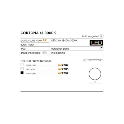 CORTONA 41 3000K Lampa sufitowa szara