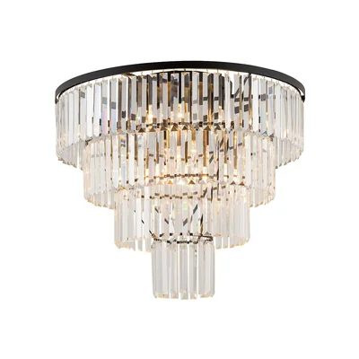 CRISTAL L Plafon 71cm 12x60W IP20 czarny