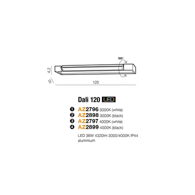 DALI 120 Lampa ścienna biała 3000K