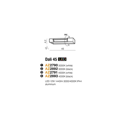 DALI 45 Lampa ścienna czarna 4000K