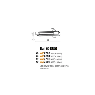 DALI 60 Lampa ścienna biała 4000K