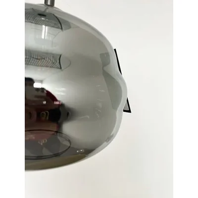 DOGATO Lampa wisząca E27 IP20 srebrna z dymionym kloszem