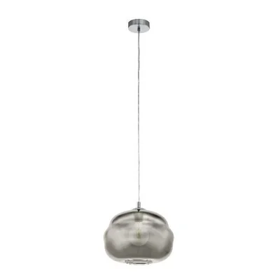 DOGATO Lampa wisząca E27 IP20 srebrna z dymionym kloszem