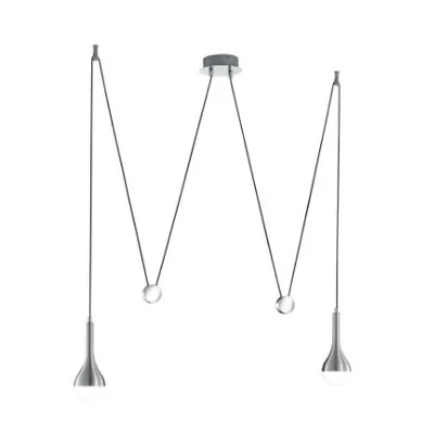 DROPS Lampa wisząca podwójna aluminium szczotkowane