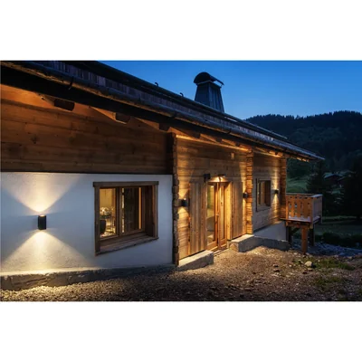 ENOLA SQUARE  UP/DOWN M Lampa zewnętrzna ścienna 20W 1900LM 3000K/4000K IP65 czarna