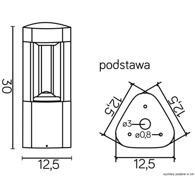 FAN Lampa zewnętrzna stojąca 30 cm ciemny popiel