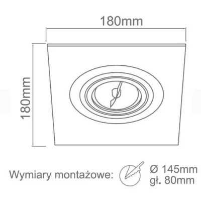 Faro I Nero Lampa sufitowa wpuszczana czarna