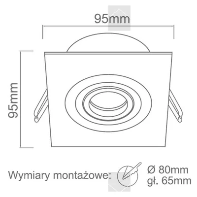 Fasto I Nero Lampa sufitowa wpuszczana czarna