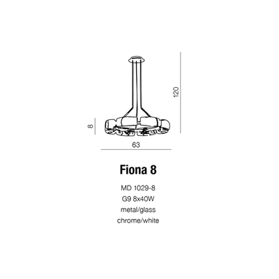 FIONA 8 Lampa wisząca biała