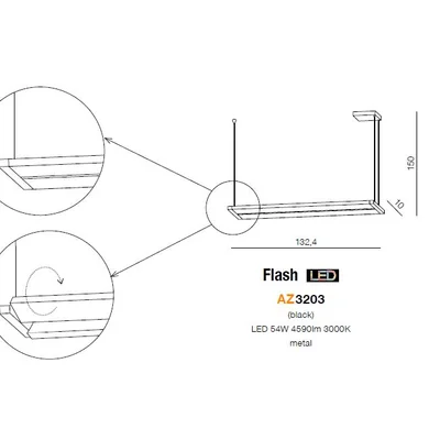 FLASH Lampa wisząca czarna