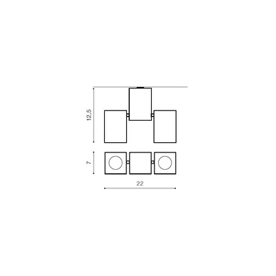 FLAVIO 2 Lampa sufitowa biało-czarna