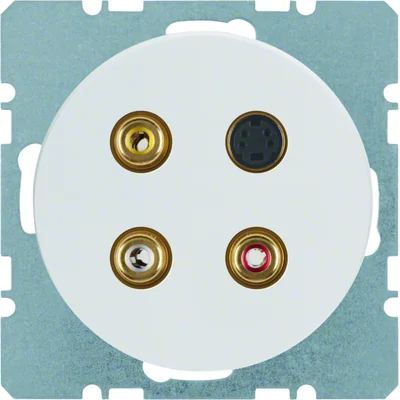 Gniazdo 3 x cinch/S-Video Berker R.1/R.3 biały, połysk