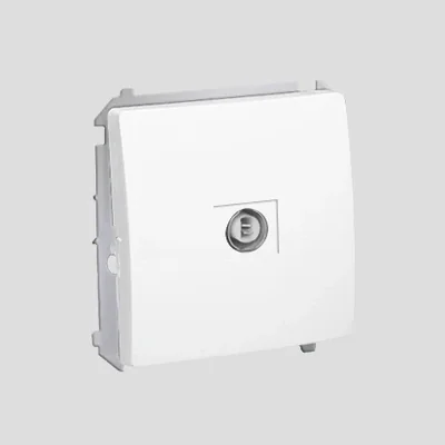 Gniazdo antenowe końcowe pojedyncze, białe