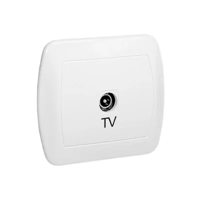 Gniazdo antenowe pojedyncze białe