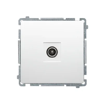 Gniazdo antenowe pojedyncze końcowe moduł białe