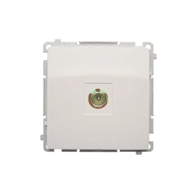 Gniazdo antenowe pojedyncze końcowe moduł białe