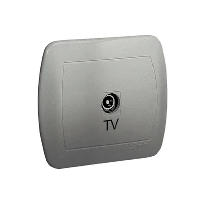 Gniazdo antenowe pojedyncze srebrny (metalik)