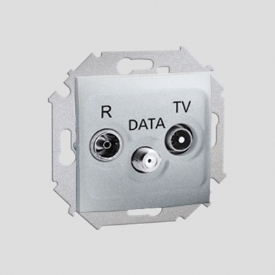 Gniazdo antenowe R-TV-DATA (moduł) aluminium (metalik)