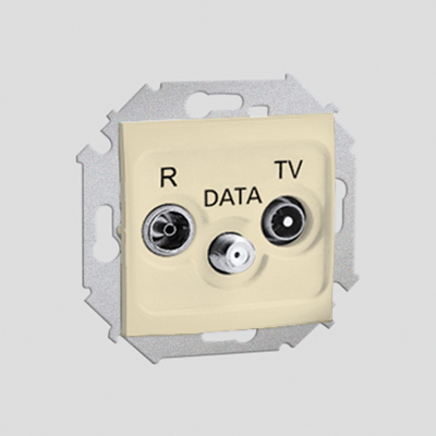 Gniazdo antenowe R-TV-DATA (moduł) beż