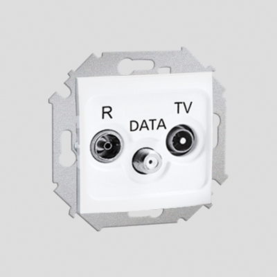 Gniazdo antenowe R-TV-DATA (moduł) białe