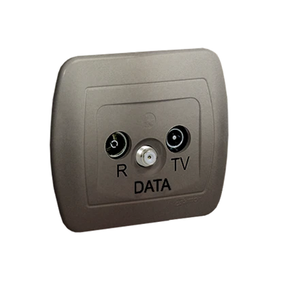 Gniazdo antenowe R-TV-DATA satyna (metalik)