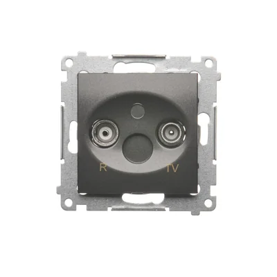 Gniazdo antenowe R-TV końcowe separowane (moduł), antracyt (metalik)