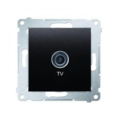 Gniazdo antenowe R-TV końcowe separowane (moduł), antracyt (metalik)