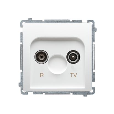 Gniazdo antenowe R-TV końcowe, separowane (moduł) białe