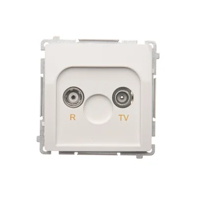 Gniazdo antenowe R-TV końcowe, separowane (moduł) białe