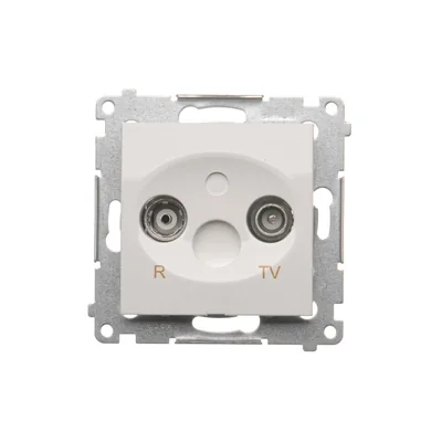 Gniazdo antenowe R-TV końcowe separowane (moduł), białe