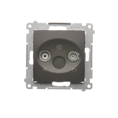 Gniazdo antenowe R-TV końcowe separowane (moduł) brąz mat metalik