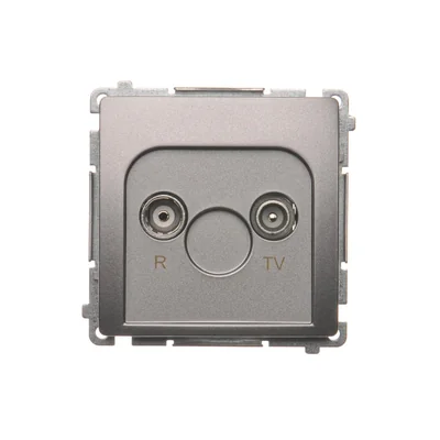Gniazdo antenowe R-TV końcowe separowane (moduł) inox (metalik)