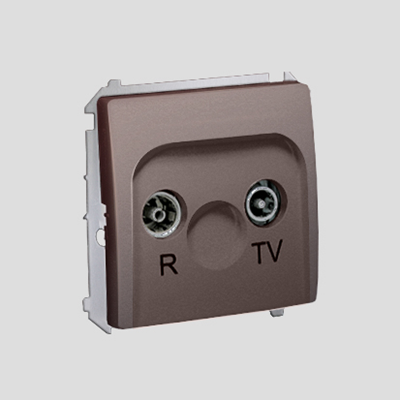 Gniazdo antenowe R-TV końcowe separowane (moduł) inox (metalik)