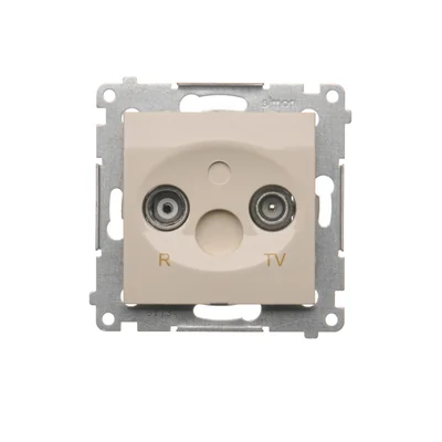 Gniazdo antenowe R-TV końcowe separowane (moduł), krem