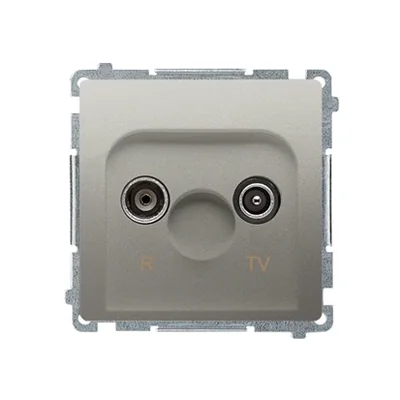 Gniazdo antenowe R-TV końcowe separowane (moduł) satyna (metalik)