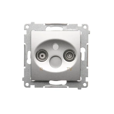 Gniazdo antenowe R-TV końcowe separowane (moduł), srebrny (metalik)