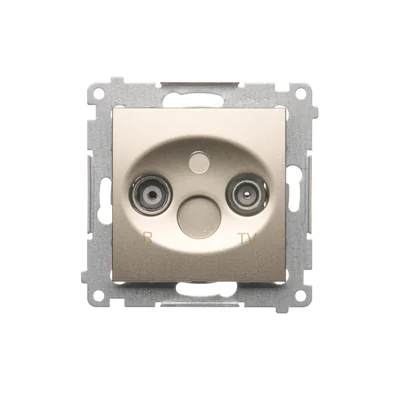 Gniazdo antenowe R-TV końcowe separowane (moduł), złoty (metalik)