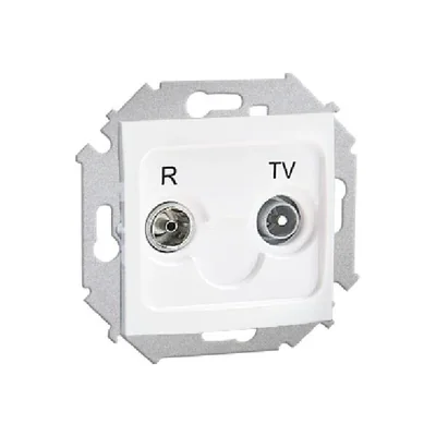 Gniazdo antenowe R-TV przelotowe 10dB (moduł) białe