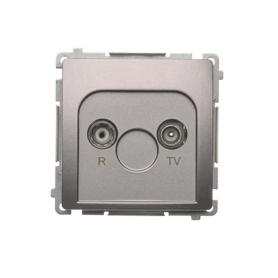 Gniazdo antenowe R-TV przelotowe (moduł) tłumienie 10dB inox (metalik)