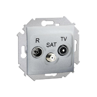 Gniazdo antenowe R-TV-SAT końcowe (moduł) aluminium (metalik)