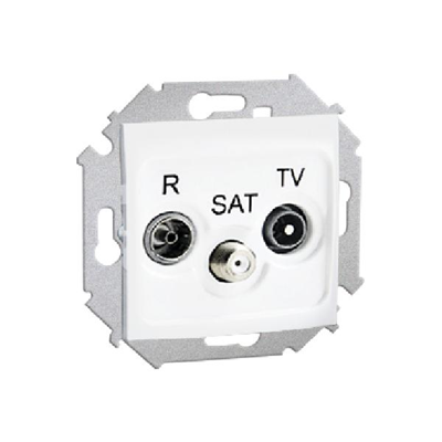 Gniazdo antenowe R-TV-SAT końcowe (moduł) białe