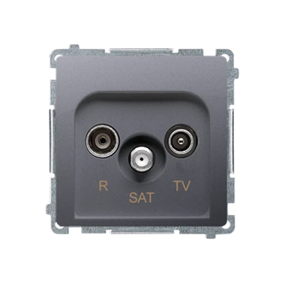 Gniazdo antenowe R-TV-SAT końcowe (moduł) inox (metalik)
