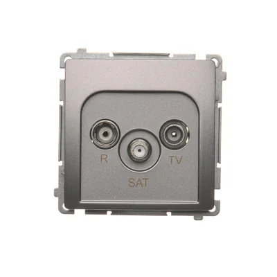 Gniazdo antenowe R-TV-SAT końcowe (moduł) inox (metalik)