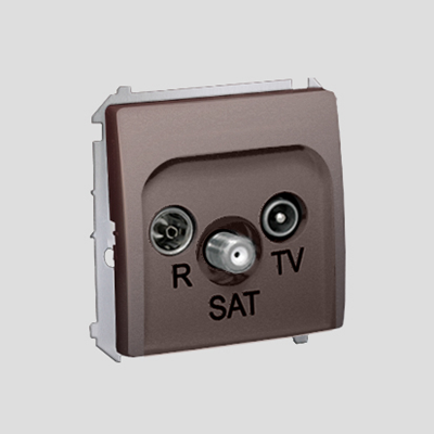 Gniazdo antenowe R-TV-SAT końcowe (moduł) inox (metalik)