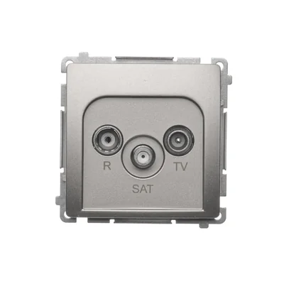 Gniazdo antenowe R-TV-SAT końcowe (moduł) satyna (metalik)
