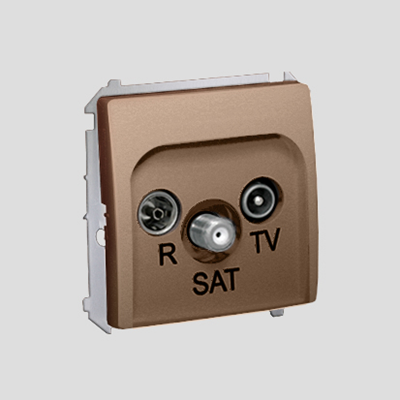 Gniazdo antenowe R-TV-SAT końcowe (moduł) satyna (metalik)
