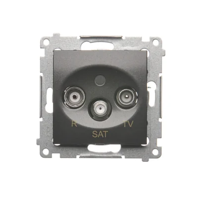 Gniazdo antenowe R-TV-SAT końcowe/zakończeniowe (moduł) antracyt (metalik)