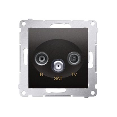 Gniazdo antenowe R-TV-SAT końcowe/zakończeniowe (moduł) antracyt (metalik)