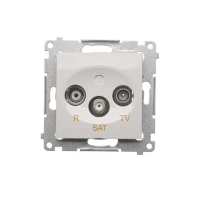 Gniazdo antenowe R-TV-SAT końcowe/zakończeniowe (moduł) białe