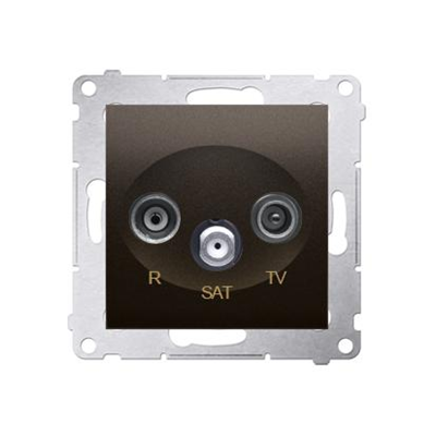 Gniazdo antenowe R-TV-SAT końcowe/zakończeniowe (moduł) brąz mat metalik